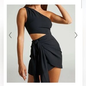 NWT Runaway The Label One-Shoulder Cutout Mini Dress - Black